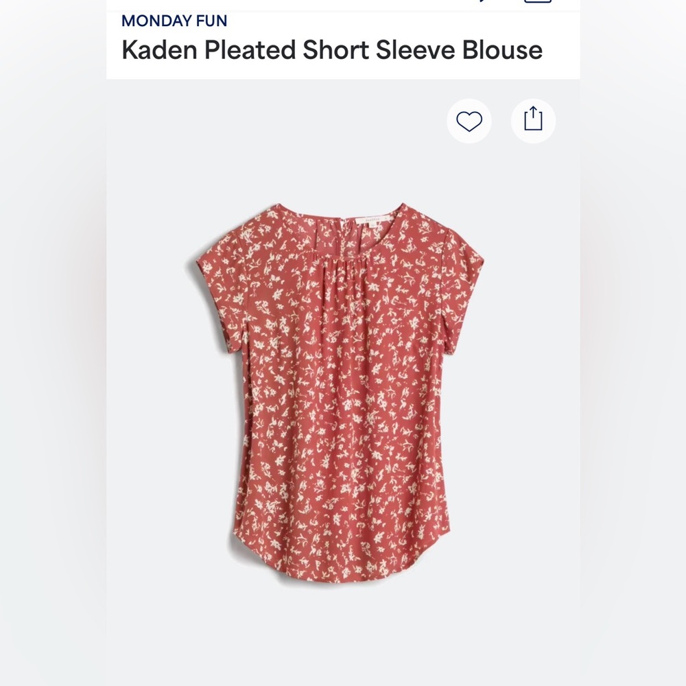 Fun2Fun / Monday Fun Kaden Pleated Short Sleeve Floral Blouse
